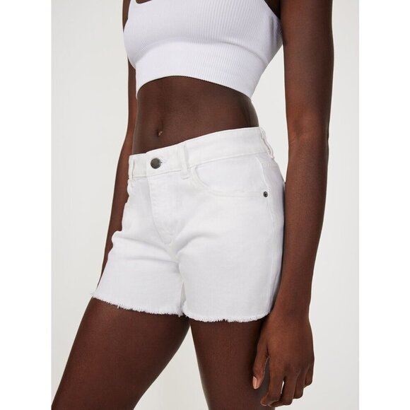 DL1961 Karlie Short Women Boyfriend 3"Puro White Size 28" - Picture 1 of 8